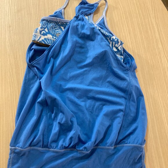 Lululemon No Limit Tank Top 4 Porcelaine Blue White Floral Print Bloomcore - Picture 2 of 3